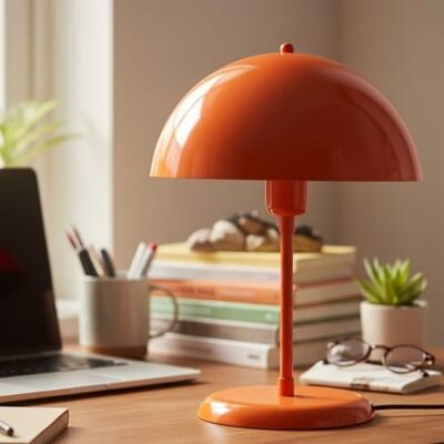 bamyum Lipeo Pilz Lampe Orange, Tischleuchte mit Kabel, Pilz Lampe Metall Ø26cm Nachttischlampe, Tischlampe Retro, Table Lamp, Pilzlampen Wohnzimmer bamyum Lipeo Pilz Lampe Orange, Tischleuchte mit Kabel, Pilz Lampe Metall Ø26cm Nachttischlampe, Tischlampe Retro, Table Lamp, Pilzlampen Wohnzimmer