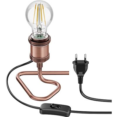 ledscom.de Tischlampe RETRA, Schalter, bronze + LED Lampe 963lm warmweiß ledscom.de Tischlampe RETRA, Schalter, bronze + LED Lampe 963lm warmweiß