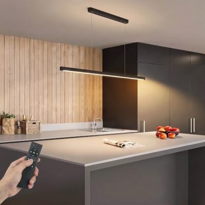 HOMCOM LED Pendelleuchte 114 cm Dimmbar Höhenverstellbar Fernbedienung Memory-Funktion, Nachtmodus, Hängeleuchte, Pendellampe, Linear Design, Wohnzimmerlampe Hängend, für Esstisch Esszimmer HOMCOM LED Pendelleuchte 114 cm Dimmbar Höhenverstellbar Fernbedienung Memory-Funktion, Nachtmodus, Hängeleuchte, Pendellampe, Linear Design, Wohnzimmerlampe Hängend, für Esstisch Esszimmer