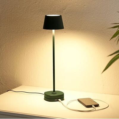 Northpoint LED Akku Tischlampe mit Ladestation max. 45cm hoch mit 3000mAh Akku 200lm warmweißes Licht (3000K) stufenlos dimmbar für Innen und Außen olivegrün Northpoint LED Akku Tischlampe mit Ladestation max. 45cm hoch mit 3000mAh Akku 200lm warmweißes Licht (3000K) stufenlos dimmbar für Innen und Außen olivegrün