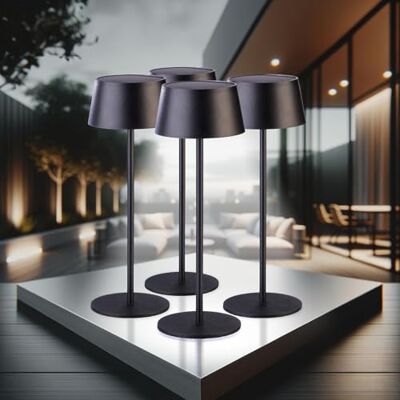 Lunartec Solar Tischlampe außen: 4er-Set LED-Solar-Tischleuchte, 150 Lumen, 1.200 mAh, dimmbar, USB (LED-Tischlampe Akkun, Außenlampen) Lunartec Solar Tischlampe außen: 4er-Set LED-Solar-Tischleuchte, 150 Lumen, 1.200 mAh, dimmbar, USB (LED-Tischlampe Akkun, Außenlampen)