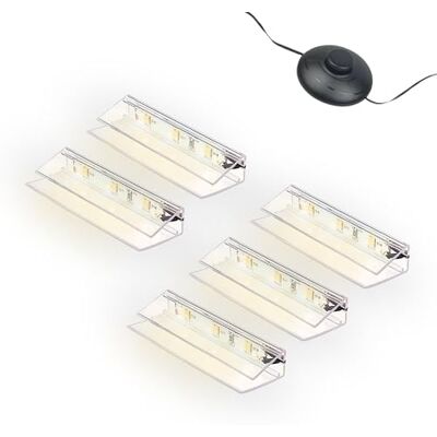 kalb Material für Möbel kalb LED Glaskantenbeleuchtung Ambilux Clip transparent 3000K 5000K 1-10 Sets für Glasböden 4-10mm Fußschalter Glasbodenbeleuchtung erweiterbar um Dimmer/Controller Plug & Play (warmweiß, 5er Set) kalb Material für Möbel kalb LED Glaskantenbeleuchtung Ambilux Clip transparent 3000K 5000K 1-10 Sets für Glasböden 4-10mm Fußschalter Glasbodenbeleuchtung erweiterbar um Dimmer/Controller Plug & Play (warmweiß, 5er Set)