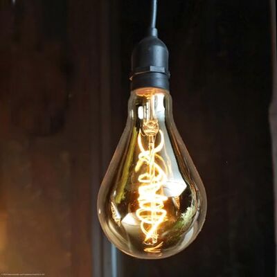 hellum Hängelampe Outdoor, Vintage A130 Ø 13 × 27 cm, goldene LED-Birne, batteriebetrieben mit Fernbedienung, Timer & Dimmer, für Balkon, Terrasse, Garten, 524383 hellum Hängelampe Outdoor, Vintage A130 Ø 13 × 27 cm, goldene LED-Birne, batteriebetrieben mit Fernbedienung, Timer & Dimmer, für Balkon, Terrasse, Garten, 524383