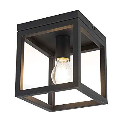 QAZQA Industrielle Deckenlampe - CAGE 1 Schwarz QAZQA Industrielle Deckenlampe - CAGE 1 Schwarz