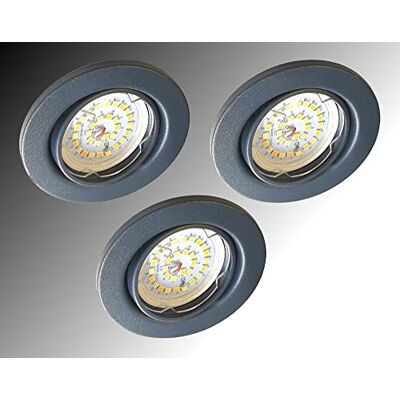 Trango 3er Set 6729-031M36K LED Einbaustrahler Anthrazit matt inkl. 3x 5 Watt CCT Farbtemperatur Steuerung 2700K-4000K-6500K LED Modul, Einbauleuchte, Einbauspot, Deckenleuchte, Downlight, Deckenlampe Trango 3er Set 6729-031M36K LED Einbaustrahler Anthrazit matt inkl. 3x 5 Watt CCT Farbtemperatur Steuerung 2700K-4000K-6500K LED Modul, Einbauleuchte, Einbauspot, Deckenleuchte, Downlight, Deckenlampe