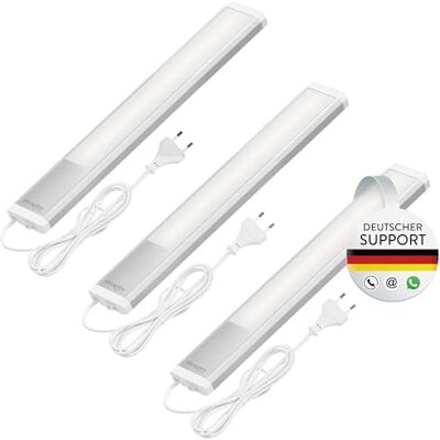 Oktaplex lighting Oktaplex 3er Set Riva LED Unterschrankleuchte 40cm warmweiß 435lm 6W 230V mit Schalter Küche Küchenbeleuchtung Schranklicht silber Oktaplex lighting Oktaplex 3er Set Riva LED Unterschrankleuchte 40cm warmweiß 435lm 6W 230V mit Schalter Küche Küchenbeleuchtung Schranklicht silber
