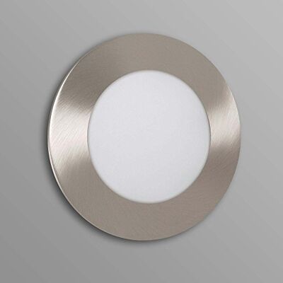 Maxkomfort LED Panel Einbaustrahler Flach Edelstahl-Optik 6W Neutralweiß Rund Spot Einbauspot Deckenleuchte Deckenlampe 2601-SN Maxkomfort LED Panel Einbaustrahler Flach Edelstahl-Optik 6W Neutralweiß Rund Spot Einbauspot Deckenleuchte Deckenlampe 2601-SN