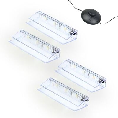 kalb Material für Möbel kalb LED Glaskantenbeleuchtung Ambilux Clip transparent 3000K 5000K 1-10 Sets für Glasböden 4-10mm Fußschalter Glasbodenbeleuchtung erweiterbar um Dimmer/Controller Plug & Play (kaltweiß, 4er Set) kalb Material für Möbel kalb LED Glaskantenbeleuchtung Ambilux Clip transparent 3000K 5000K 1-10 Sets für Glasböden 4-10mm Fußschalter Glasbodenbeleuchtung erweiterbar um Dimmer/Controller Plug & Play (kaltweiß, 4er Set)