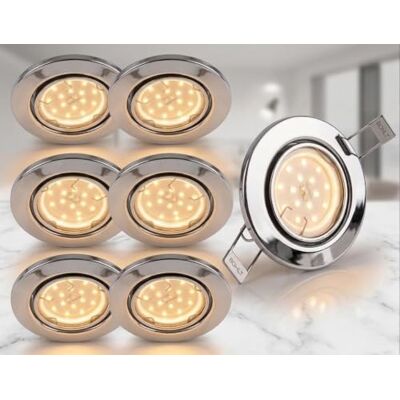 Trango 6er Set 6729-068MOSD LED Einbaustrahler in Chrom-Optik Rund inkl. 6x 5 Watt 3-Stufen dimmbar Ultra Flach LED Modul Leuchtmittel 3000K warmweiß, Einbauleuchte, Deckenstrahler, Deckenleuchte Trango 6er Set 6729-068MOSD LED Einbaustrahler in Chrom-Optik Rund inkl. 6x 5 Watt 3-Stufen dimmbar Ultra Flach LED Modul Leuchtmittel 3000K warmweiß, Einbauleuchte, Deckenstrahler, Deckenleuchte