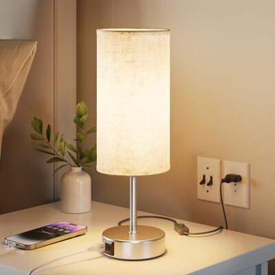 UPXNBOR Nachttischlampe Touch, Tischlampe mit USB-A & USB-C Ladefunktion UPXNBOR Nachttischlampe Touch, Tischlampe mit USB-A & USB-C Ladefunktion