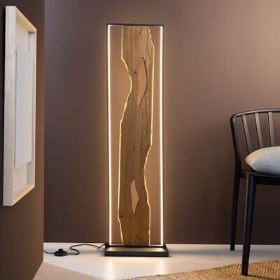 Lightbox LED Stehlampe Holz 120 cm, schwarz, Fußschalter Leuchte Standlampe fürs Wohnzimmer, 2300 lm, warmweiß 3000 K, moderner Blickfang Lightbox LED Stehlampe Holz 120 cm, schwarz, Fußschalter Leuchte Standlampe fürs Wohnzimmer, 2300 lm, warmweiß 3000 K, moderner Blickfang