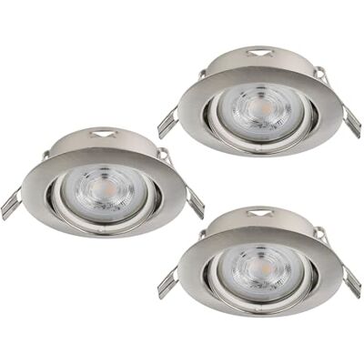 EGLO 3er Set LED Einbaustrahler Favazzina, runde Deckenspots EGLO 3er Set LED Einbaustrahler Favazzina, runde Deckenspots