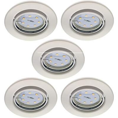 Trango 5er Set LED Einbaustrahler in Rund Weiß 6729-056GUSD Einbauleuchte, Badleuchte, Deckenstrahler, Einbauspots, Strahler inkl. 5x 3-Stufen 5 Watt dimmbar GU10 LED Leuchtmittel Deckenleuchte Trango 5er Set LED Einbaustrahler in Rund Weiß 6729-056GUSD Einbauleuchte, Badleuchte, Deckenstrahler, Einbauspots, Strahler inkl. 5x 3-Stufen 5 Watt dimmbar GU10 LED Leuchtmittel Deckenleuchte