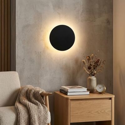 B·LED BARCELONA LED BARCELONA LED runde schwarze Wandleuchte, dimmbar, CCT warmweiß, neutralweiß und kaltweiß, PVC, modernes, industrielles und minimalistisches Design, für Schlafzimmer, Bad, Treppe, Innen-Außenbereich B·LED BARCELONA LED BARCELONA LED runde schwarze Wandleuchte, dimmbar, CCT warmweiß, neutralweiß und kaltweiß, PVC, modernes, industrielles und minimalistisches Design, für Schlafzimmer, Bad, Treppe, Innen-Außenbereich