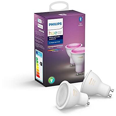 Philips White & Color Ambiance GU10 Lampe Doppelpack, dimmbar, bis zu 16 Millionen Farben, steuerbar via App, kompatibel mit Amazon Alexa (Echo, Echo Dot) Philips White & Color Ambiance GU10 Lampe Doppelpack, dimmbar, bis zu 16 Millionen Farben, steuerbar via App, kompatibel mit Amazon Alexa (Echo, Echo Dot)