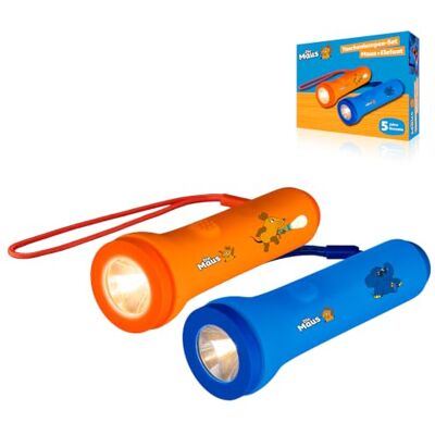 Bresser DieMaus Kindertaschenlampe 2er Set Maus Elefant für Kinder ab 3 Jahren USB C aufladbar Silikon Orange Blau Bresser DieMaus Kindertaschenlampe 2er Set Maus Elefant für Kinder ab 3 Jahren USB C aufladbar Silikon Orange Blau
