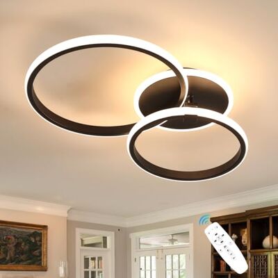 Comely LED Deckenlampe Dimmbar 42W 4700LM Deckenlampe Wohnzimmer, Schwarz Comely LED Deckenlampe Dimmbar 42W 4700LM Deckenlampe Wohnzimmer, Schwarz