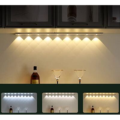 WRMING LED Schrankleuchte Küche mit Bewegungsmelder Unterbauleuchte Batteriebetrieben Akku Kabellos USB Aufladbar Dünn Schranklicht mit Schalter Magnetic Lampe,3000K/4000K/6000K,Grau (90cm 9LEDs 3600mAh) WRMING LED Schrankleuchte Küche mit Bewegungsmelder Unterbauleuchte Batteriebetrieben Akku Kabellos USB Aufladbar Dünn Schranklicht mit Schalter Magnetic Lampe,3000K/4000K/6000K,Grau (90cm 9LEDs 3600mAh)