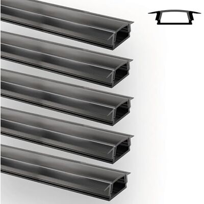 INNOVATE E-12 SLIM LED Einbauprofil 2m Schwarz 5 Stk. 17mm Diffusor Schwarz LED Einbauprofil Aluminium für LED Streifen 2m 12mm I Kühlkörper Indirekte Beleuchtung Wohnzimmer I Alu Einbauprofil Möbel INNOVATE E-12 SLIM LED Einbauprofil 2m Schwarz 5 Stk. 17mm Diffusor Schwarz LED Einbauprofil Aluminium für LED Streifen 2m 12mm I Kühlkörper Indirekte Beleuchtung Wohnzimmer I Alu Einbauprofil Möbel