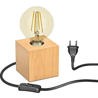 ledscom.de Tischlampe HITO, Holz massiv, eckig + LED Lampe gold max. 818lm, 3-Stufen dimmen, extra-warmweiß ledscom.de Tischlampe HITO, Holz massiv, eckig + LED Lampe gold max. 818lm, 3-Stufen dimmen, extra-warmweiß