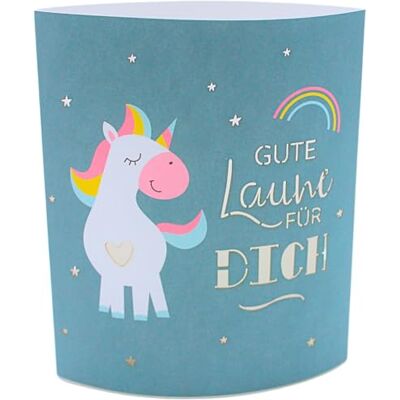 Dekohelden24 Poesielicht Nachtlicht Stimmungslicht Dekolicht in dunkelgrün, mit Timer, Batteriebetrieben, Motiv: Einhorn, Gute Laune für dich L/B/H 13 x 5 x 16 cm. Dekohelden24 Poesielicht Nachtlicht Stimmungslicht Dekolicht in dunkelgrün, mit Timer, Batteriebetrieben, Motiv: Einhorn, Gute Laune für dich L/B/H 13 x 5 x 16 cm.
