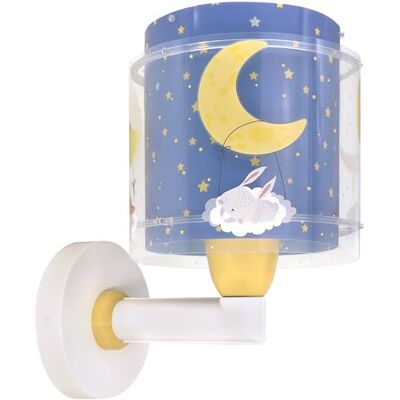 Dalber kinder Wandlampe, Kinderlampe Wandleuchte Moon Dreams Tiere Wolken Sterne Mond, 76639, E27, Blau Dalber kinder Wandlampe, Kinderlampe Wandleuchte Moon Dreams Tiere Wolken Sterne Mond, 76639, E27, Blau