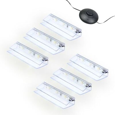 kalb Material für Möbel kalb LED Glaskantenbeleuchtung Ambilux Clip transparent 3000K 5000K 1-10 Sets für Glasböden 4-10mm Fußschalter Glasbodenbeleuchtung erweiterbar um Dimmer/Controller Plug & Play (kaltweiß, 6er Set) kalb Material für Möbel kalb LED Glaskantenbeleuchtung Ambilux Clip transparent 3000K 5000K 1-10 Sets für Glasböden 4-10mm Fußschalter Glasbodenbeleuchtung erweiterbar um Dimmer/Controller Plug & Play (kaltweiß, 6er Set)