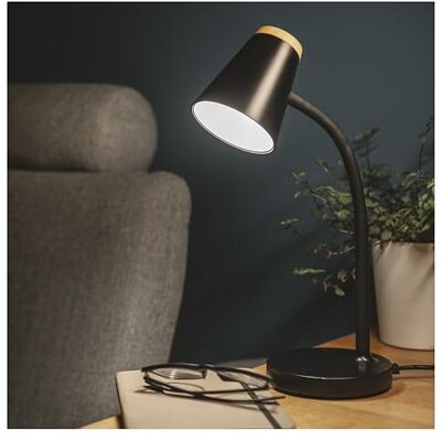 Emos LED Tischlampe TARA 4,5 W Helligkeit 280 lm, Lichtfarbe Neutralweiß 4000 K flexible Leseleuchte mit Netzkabel 1,6m mit Euro-Stecker CRI Ra>85, Leuchtdauer 30000 h Schwarz Emos LED Tischlampe TARA 4,5 W Helligkeit 280 lm, Lichtfarbe Neutralweiß 4000 K flexible Leseleuchte mit Netzkabel 1,6m mit Euro-Stecker CRI Ra>85, Leuchtdauer 30000 h Schwarz