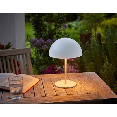 Northpoint LED Metall Akku Tischlampe in Pilzform 28cm hoch Touch-Schalter Outdoor Lampenschirm Terassenleuchte (Weiß) Northpoint LED Metall Akku Tischlampe in Pilzform 28cm hoch Touch-Schalter Outdoor Lampenschirm Terassenleuchte (Weiß)