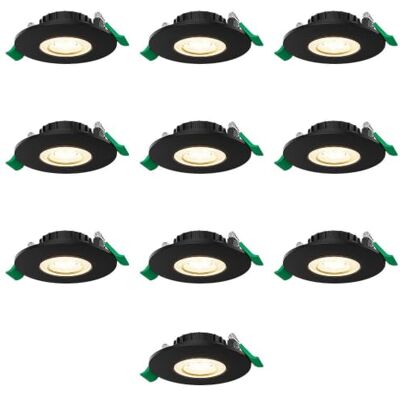 HOFTRONIC 10er Set Terni LED-Einbaustrahler Bad Dimmbar 6 Watt 570 Lumen CCT Lichtfarbe einstellbar 2700K/4000K/6000K Geringe Einbautiefe 25mm Rund IP44 Badezimmer Einbauspot Schwarz HOFTRONIC 10er Set Terni LED-Einbaustrahler Bad Dimmbar 6 Watt 570 Lumen CCT Lichtfarbe einstellbar 2700K/4000K/6000K Geringe Einbautiefe 25mm Rund IP44 Badezimmer Einbauspot Schwarz