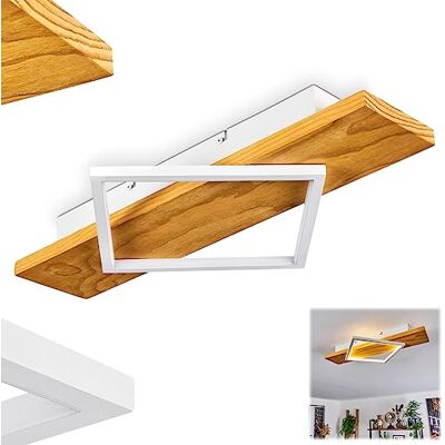 HOFSTEIN LED Deckenleuchte Pompu, moderne Deckenlampe aus Metall/Holz/Kunststoff in Naturfarben/Weiß, moderne Leuchte mit Holzbalken, LED 22,5 Watt, 3000 Kelvin, 2800 Lumen HOFSTEIN LED Deckenleuchte Pompu, moderne Deckenlampe aus Metall/Holz/Kunststoff in Naturfarben/Weiß, moderne Leuchte mit Holzbalken, LED 22,5 Watt, 3000 Kelvin, 2800 Lumen