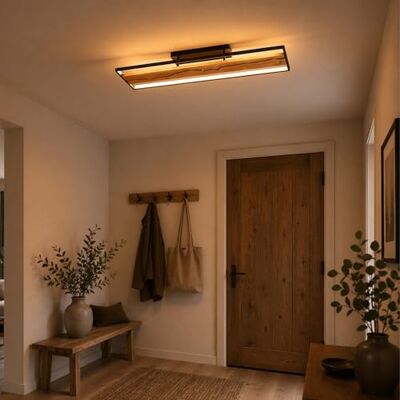 Lightbox LED Deckenlampe mit Holzbalken, Blitz-Muster Moderne Deckenleuchte fürs Wohnzimmer, Schlafzimmer, Küche und Flur, außergewöhnliche Leuchte für moderne Räume Lightbox LED Deckenlampe mit Holzbalken, Blitz-Muster Moderne Deckenleuchte fürs Wohnzimmer, Schlafzimmer, Küche und Flur, außergewöhnliche Leuchte für moderne Räume