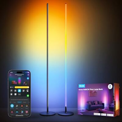 Govee RGBIC LED Stehlampe Wohnzimmer, WiFi Stehlampe 1000lm Dimmbar 2pack Arbeiten mit Alexa und Matter, 16 Millionen Farben, 85 Szenenmodi, Musikmodi, DIY-Modus Standleuchte für Schlafzimmer Gaming Govee RGBIC LED Stehlampe Wohnzimmer, WiFi Stehlampe 1000lm Dimmbar 2pack Arbeiten mit Alexa und Matter, 16 Millionen Farben, 85 Szenenmodi, Musikmodi, DIY-Modus Standleuchte für Schlafzimmer Gaming