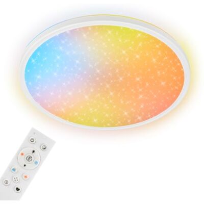BRILONER LED Deckenlampe AuraGlow Dimmbar Backlight Schwarz 37,5 cm 23W, 2800lm, Fernbedienung, Sternenhimmel, Farbwechsel, Nachtlicht, Deckenleuchte, Wohnzimmerlampe, Deckenlampe Schlafzimmer BRILONER LED Deckenlampe AuraGlow Dimmbar Backlight Schwarz 37,5 cm 23W, 2800lm, Fernbedienung, Sternenhimmel, Farbwechsel, Nachtlicht, Deckenleuchte, Wohnzimmerlampe, Deckenlampe Schlafzimmer