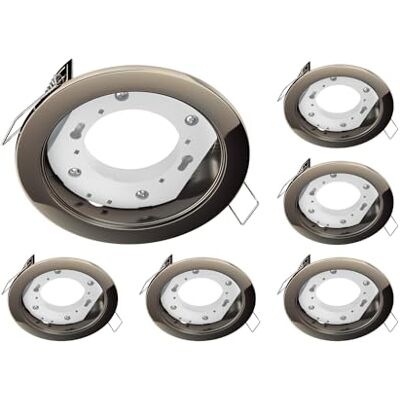 ledscom.de 6x Deckeneinbauleuchte ZOBE, chrom-schwarz glänzend, rund, 107mm Ø, 1x GX53 max. 25W ledscom.de 6x Deckeneinbauleuchte ZOBE, chrom-schwarz glänzend, rund, 107mm Ø, 1x GX53 max. 25W