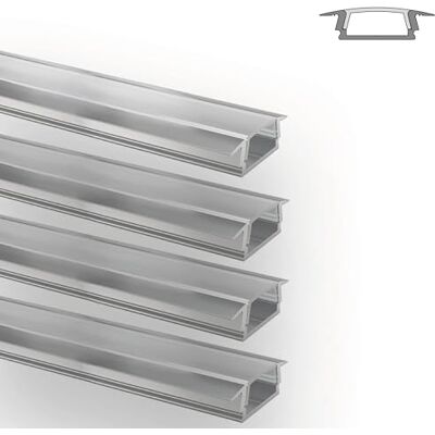 INNOVATE E-12 SLIM LED Einbauprofil 2m Silber 4 Stk. 17mm Diffusor Milchig LED Einbauprofil Aluminium für LED Streifen 2m 12mm I Kühlkörper Indirekte Beleuchtung Wohnzimmer I Alu Einbauprofil Möbel INNOVATE E-12 SLIM LED Einbauprofil 2m Silber 4 Stk. 17mm Diffusor Milchig LED Einbauprofil Aluminium für LED Streifen 2m 12mm I Kühlkörper Indirekte Beleuchtung Wohnzimmer I Alu Einbauprofil Möbel