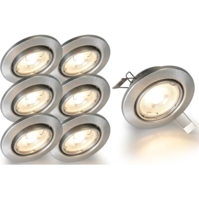 Trango 6er Set 6729-069MCOB LED Einbaustrahler in ALU gebürstet schwenkbar inkl. 6x 3000K warmweiß Ultra Flach LED Modul, Einbauspots, Deckenstrahler, Deckenlampe, Badleuchte, Deckenleuchte, Spots Trango 6er Set 6729-069MCOB LED Einbaustrahler in ALU gebürstet schwenkbar inkl. 6x 3000K warmweiß Ultra Flach LED Modul, Einbauspots, Deckenstrahler, Deckenlampe, Badleuchte, Deckenleuchte, Spots