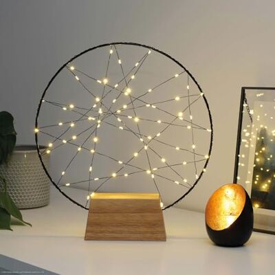 hellum LED Traumfänger warmweiß Ø30cm, Timer, Fernbedienung & Trafo innen Lichterkranz Fenster mit Stecker & 80 warmweißen LED, Dekoring mit Fuß, Fensterbeleuchtung ganzjährig innen <59lm 579369 hellum LED Traumfänger warmweiß Ø30cm, Timer, Fernbedienung & Trafo innen Lichterkranz Fenster mit Stecker & 80 warmweißen LED, Dekoring mit Fuß, Fensterbeleuchtung ganzjährig innen <59lm 579369