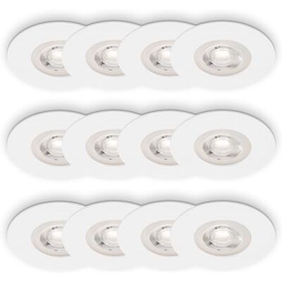 BRILONER 3x 4er-Set LED Einbaustrahler, warmweißes Licht, LED Spot, flach, Deckenspots, Spots 230V, Einbauleuchten, Einbauspots, 68mm Lochmass, 9x2,5 cm, Weiß BRILONER 3x 4er-Set LED Einbaustrahler, warmweißes Licht, LED Spot, flach, Deckenspots, Spots 230V, Einbauleuchten, Einbauspots, 68mm Lochmass, 9x2,5 cm, Weiß