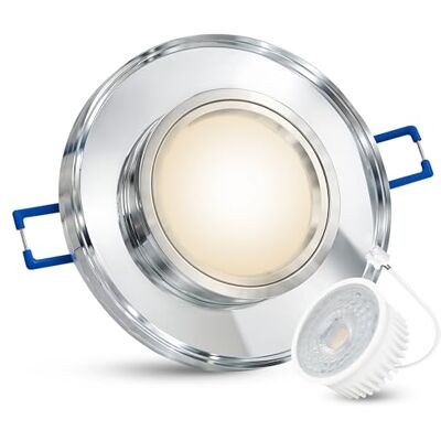 SSC-LUXon LED Einbaustrahler super flach Einbautiefe nur 15mm aus klarem Glas rund mit fourSTEP LED Modul dimmbar ohne Dimmer 4W neutralweiß, Stückzahl:1er Set SSC-LUXon LED Einbaustrahler super flach Einbautiefe nur 15mm aus klarem Glas rund mit fourSTEP LED Modul dimmbar ohne Dimmer 4W neutralweiß, Stückzahl:1er Set