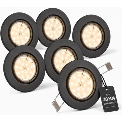 Trango 6er Set 6729-061MO LED Einbaustrahler in Anthrazit matt schwenkbar inkl. 6x 5 Watt 3000K warmweiß Ultra Flach LED Modul, Einbauspots, Deckenstrahler, Deckenlampe, Badleuchte, Deckenleuchte Trango 6er Set 6729-061MO LED Einbaustrahler in Anthrazit matt schwenkbar inkl. 6x 5 Watt 3000K warmweiß Ultra Flach LED Modul, Einbauspots, Deckenstrahler, Deckenlampe, Badleuchte, Deckenleuchte