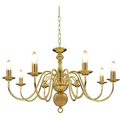 vidaXL Kronleuchter Golden für 8 x E14 Glühbirnen vidaXL Kronleuchter Golden für 8 x E14 Glühbirnen