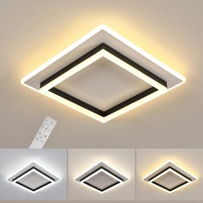 Goeco LED Deckenleuchte Dimmbar Quadratisch 41W 40CM, Schwarz Goeco LED Deckenleuchte Dimmbar Quadratisch 41W 40CM, Schwarz