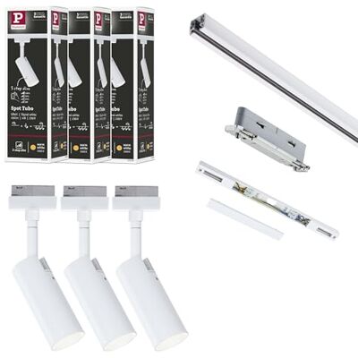 Paulmann 5243 URail LED Schienenspot Tubo Starterset 3x150lm 3x4W 3000K dimmbar 230V Signalweiß Paulmann 5243 URail LED Schienenspot Tubo Starterset 3x150lm 3x4W 3000K dimmbar 230V Signalweiß