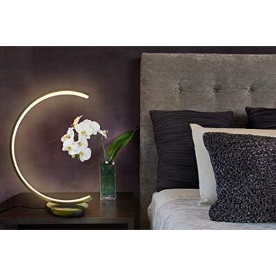 Trango 2019-01XL LED Tischlampe MOONLIGHT Dimmbar mit Touch Halbrund Design Schreibtischlampe & Nachttischleuchte Nickel matt inkl. 1x 12W LED Modul 3000K Warmweiß Trango 2019-01XL LED Tischlampe MOONLIGHT Dimmbar mit Touch Halbrund Design Schreibtischlampe & Nachttischleuchte Nickel matt inkl. 1x 12W LED Modul 3000K Warmweiß