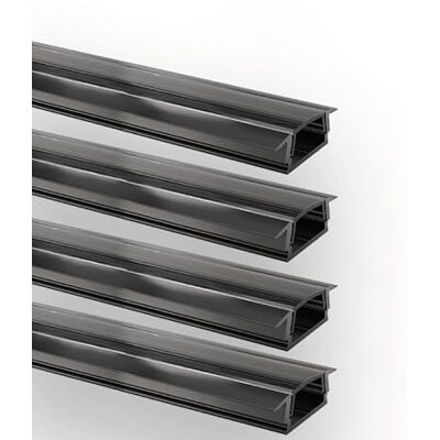 INNOVATE E-12 SLIM LED Einbauprofil 2m Schwarz 4 Stk. 17mm Diffusor Klar LED Einbauprofil Aluminium für LED Streifen 2m 12mm I Kühlkörper Indirekte Beleuchtung Wohnzimmer I Alu Einbauprofil Möbel INNOVATE E-12 SLIM LED Einbauprofil 2m Schwarz 4 Stk. 17mm Diffusor Klar LED Einbauprofil Aluminium für LED Streifen 2m 12mm I Kühlkörper Indirekte Beleuchtung Wohnzimmer I Alu Einbauprofil Möbel