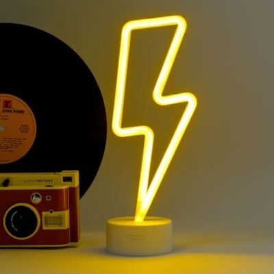 LEGAMI – LED-Lampe mit Neon-Effekt, It's a Sign, Flash-Motiv, zwei Stromversorgungsmöglichkeiten: Typ-C-Kabel (im Lieferumfang enthalten) oder Batterien (nicht im Lieferumfang enthalten), Tischlampe LEGAMI – LED-Lampe mit Neon-Effekt, It's a Sign, Flash-Motiv, zwei Stromversorgungsmöglichkeiten: Typ-C-Kabel (im Lieferumfang enthalten) oder Batterien (nicht im Lieferumfang enthalten), Tischlampe