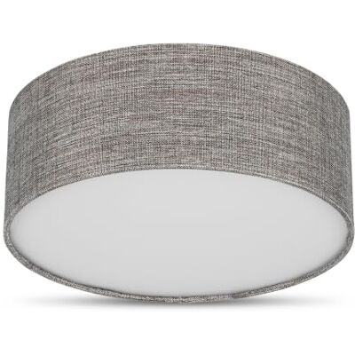 REV Deckenleuchte 30cm, Stoff-Lampenschirm im Vintage Look, braun-silber Stilvoller Leinenstoffschirm inklusive zwei E27 Fassungen ideal für Schlaf- & Wohnräume REV Deckenleuchte 30cm, Stoff-Lampenschirm im Vintage Look, braun-silber Stilvoller Leinenstoffschirm inklusive zwei E27 Fassungen ideal für Schlaf- & Wohnräume
