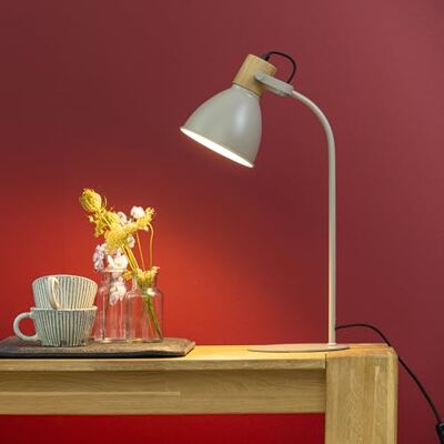 Lightbox Tischlampe mit 52 cm Höhe skandinavische Tischleuchte aus Kautschukbaum Tischlampe, 52 cm Höhe, E27, max. 40 W, schwenkbar, Schalter, grau Lightbox Tischlampe mit 52 cm Höhe skandinavische Tischleuchte aus Kautschukbaum Tischlampe, 52 cm Höhe, E27, max. 40 W, schwenkbar, Schalter, grau