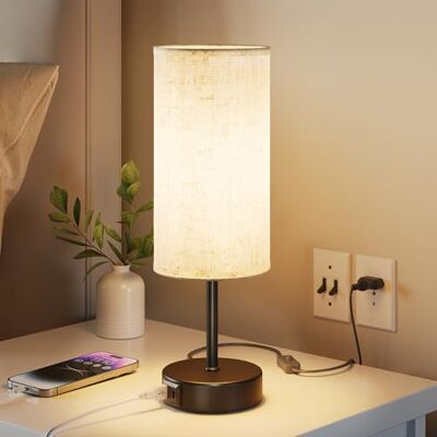 UPXNBOR Nachttischlampe Touch, Tischlampe mit USB-A & USB-C Ladefunktion UPXNBOR Nachttischlampe Touch, Tischlampe mit USB-A & USB-C Ladefunktion